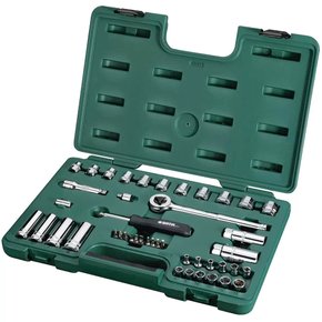 Jogo de Soquete 1/4" 4 a 13mm 3/8" 8 a 19mm 44 Peças - Sata Jogo de Soquete 1/4" 4 a 13mm 3/8" 8 a 19mm 44 Peças - Sata