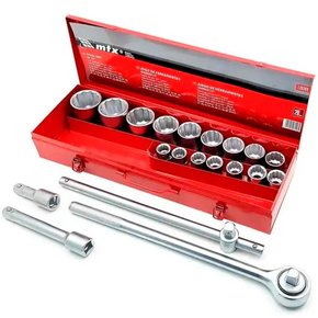 Jogo De Soquete 3/4" 19-50mm com 20 Peças - 135369 - MTX Jogo De Soquete 3/4" 19-50mm com 20 Peças - 135369 - MTX