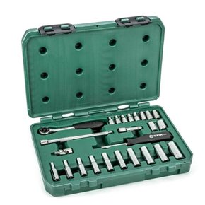 Jogo de Soquete Sextavado 1/4" com 25 peças - Sata