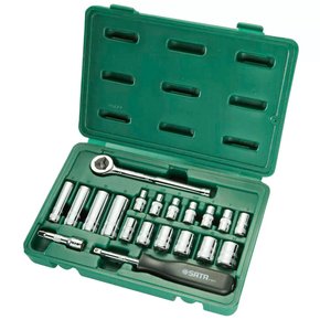Jogo de Soquetes 1/4" com 20 Peças - Sata Jogo de Soquetes 1/4" com 20 Peças - Sata