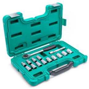 Jogo de Soquetes Sextavados 1/2" com 15 peças - Sata