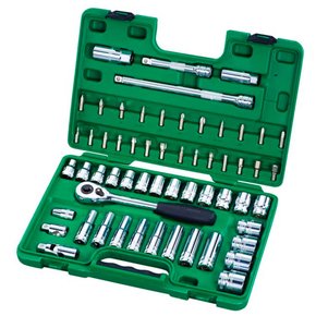 Jogo De Soquetes Sextavados 1/2" Com 58 Peças - Sata Jogo De Soquetes Sextavados 1/2" Com 58 Peças - Sata