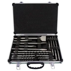 Jogo SDS-Plus de Brocas, Ponteiros e Talhadeiras 18 peças - HT Ferramentas