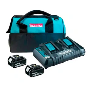 Kit Carregador DC18RD-127V com 2 Baterias BL1830B e Bolsa - Makita Kit Carregador DC18RD-127V com 2 Baterias BL1830B e Bolsa - Makita
