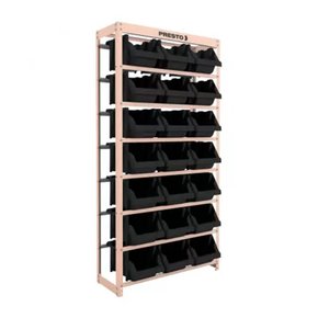 Kit Estante Gaveteiro 21cxs. Nº7 (Preto) - Presto Kit Estante Gaveteiro 21cxs. Nº7 (Preto) - Presto