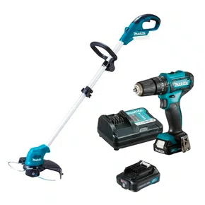 Kit Parafusadeira HP333DWYX3 + Aparador de Grama UR100DZX + 2 Bateria BL1021B 12V - Makita