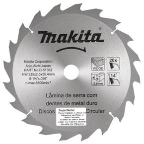 Lâmina De Serra TCT235MM X 25.4MM X 20T - D-51362 - Makita Lâmina De Serra TCT235MM X 25.4MM X 20T - D-51362 - Makita