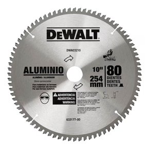 Lâmina de Widea 10" 80 dentes para Alumínio - Dewalt Lâmina de Widea 10" 80 dentes para Alumínio - Dewalt