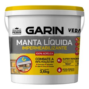 Manta Líquida Impermeabilizante Branco 3,6kg Balde - Garin Manta Líquida Impermeabilizante Branco 3,6kg Balde - Garin