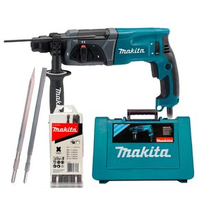 Martelete Combinado SDS Plus 220v Com Ponteiro - Talhadeira e Jogo de Broca - Makita HR2470220VL Martelete Combinado SDS Plus 220v Com Ponteiro - Talhadeira e Jogo de Broca - Makita HR2470220VL
