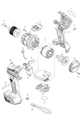 Parafusadeira / Furadeira de Impacto Bateria DHP486 18V LXT - Makita