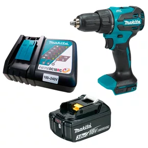 Parafusadeira/ Furadeira de Impacto DHP490Z 18V + Bateria BL1830B + Carregador DC18RC - Makita