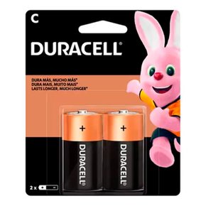 Pilha Duracell Alcalina Média "C" Cartela 2P. - Duracell Pilha Duracell Alcalina Média "C" Cartela 2P. - Duracell