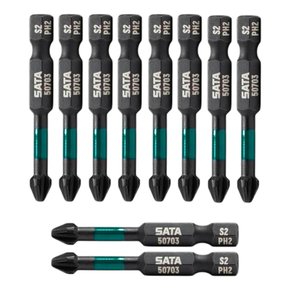 Ponta Impacto Phillips N2 50mm com 10 peças - Sata