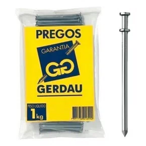 Prego de Aço com Cabeça Dupla Gerdau 17 x 27 (2.1/2" x 11) 1kg