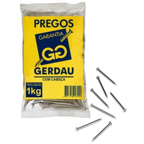 Prego de Aço com Cabeça Gerdau 22 x 48 (1/4" x 5) 1kg