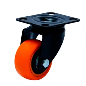 Rodízio Giratório Black 41mm 30kg com Placa Roda Laranja - Colson