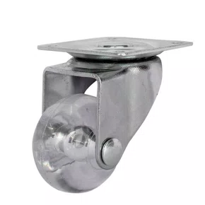 Rodízio Giratório Série Gel 35mm 30kg com Placa e Roda Transparente - Colson