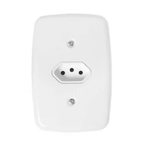 Tomada Simples 2P + T 20A 250V com Placa Branca - Pluzie