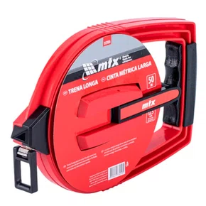Trena de Aço Longa 50m x 12.5mm Fita Metálica e Estojo Plástico - MTX