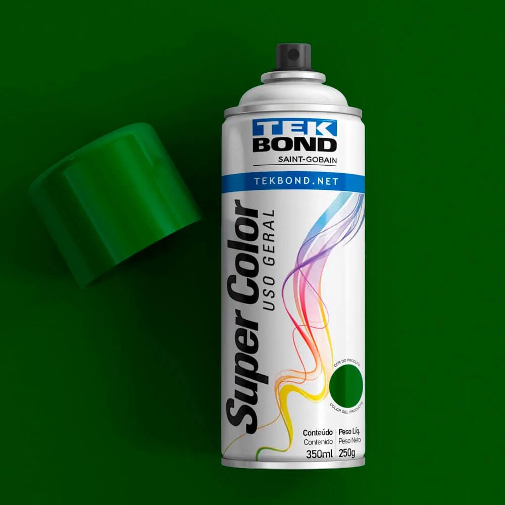 Tinta Spray SuperColor Tekbond - Verde Escuro - 350ml - 250g