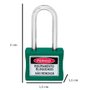Cadeado para Bloqueio 35mm com Haste Longa 50mm Verde - Papaiz