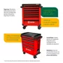 Carrinho para Ferramentas Vermelho com 7 Gavetas - Sata