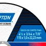 Disco de Corte BNA12 - 115 x 1,6 x 22,23 - Norton