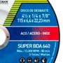 Disco de Desbaste 115 BDA 640 - 114,3 x 6,4 x 22,22 - Norton