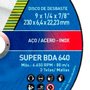 Disco de Desbaste 230 BDA 640 - 9" x 1/4" x 7/8" - Norton