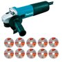 Esmerilhadeira Angular 4.1/2" 220V com 10 Discos - Makita 9557HNG220P