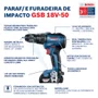Furadeira/ Parafusadeira de Impacto à Bateria GSB 18V-50 com Maleta - Bosch