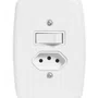 Interruptor 1 Tecla Simples + Tomada 2P + T 20A 250V - Pluzie