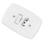 Interruptor 1 Tecla Simples + Tomada 2P + T 20A 250V - Pluzie