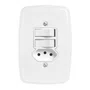 Interruptor 2 Teclas Simples + Tomada 2P + T 10A 250V - Pluzie