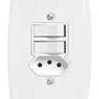 Interruptor 2 Teclas Simples + Tomada 2P + T 10A 250V - Pluzie