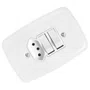Interruptor 2 Teclas Simples + Tomada 2P + T 10A 250V - Pluzie