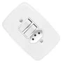 Interruptor 2 Teclas Simples + Tomada 2P + T 10A 250V - Pluzie