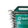 Jogo de Chave Combinada Catraca 8 a 21mm com 16 peças - Sata
