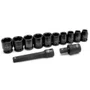 Jogo de Soquete de Impacto Sextavado 1/2" com 12 peças - Sata
