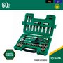 Jogo De Soquetes Sextavados 1/2" Com 58 Peças - Sata