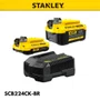 Kit 2 Baterias 20V MAX 2Ah e 4Ah e Carregador Bivolt SCB224CK-BR - Stanley