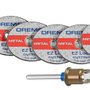 Kit com 5 Discos de Corte para Metal EZ406 e Mandril - Dremel