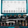 Kit de Bits e Soquetes 21 peças com Chave Catraca - B-54081 - Makita