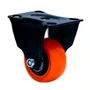 Rodízio Fixo Black 41mm 30kg com Placa e Roda Laranja - Colson