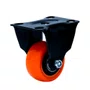 Rodízio Fixo Black 50mm 50kg com Placa Roda Laranja - Colson