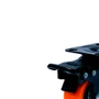 Rodízio Giratório Black 41mm 30kg com Placa e Freio e Roda Laranja - Colson
