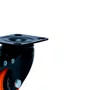 Rodízio Giratório Black 41mm 30kg com Placa e Freio e Roda Laranja - Colson