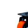 Rodízio Giratório Black 41mm 30kg com Placa Roda Laranja - Colson