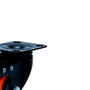 Rodízio Giratório Black 50mm 50kg com Placa e com Freio Roda Laranja - Colson